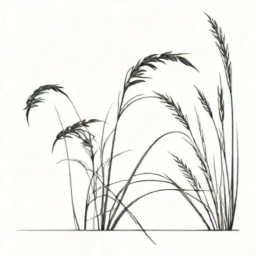 black coastal dune grass with five sprigs tattoo design idea