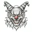 clown face tattoo design idea