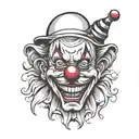clown face tattoo design idea