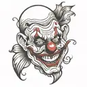 clown face tattoo design idea