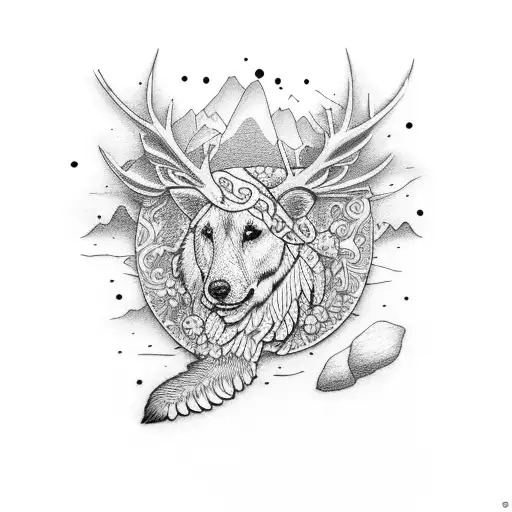compas with summer and winter scene  tattoo design idea