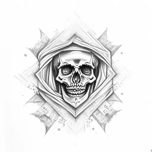 skeleton praying  tattoo design idea