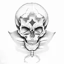 skeleton praying  tattoo design idea