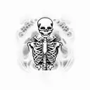 skeleton praying  tattoo design idea