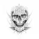 skeleton praying  tattoo design idea