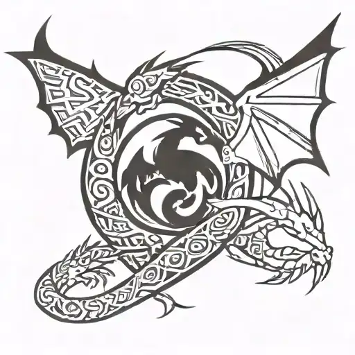 charizard and luna tattoo design idea