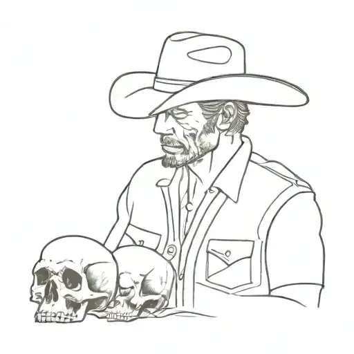 cowboys skull head and dreamers tattoo design idea