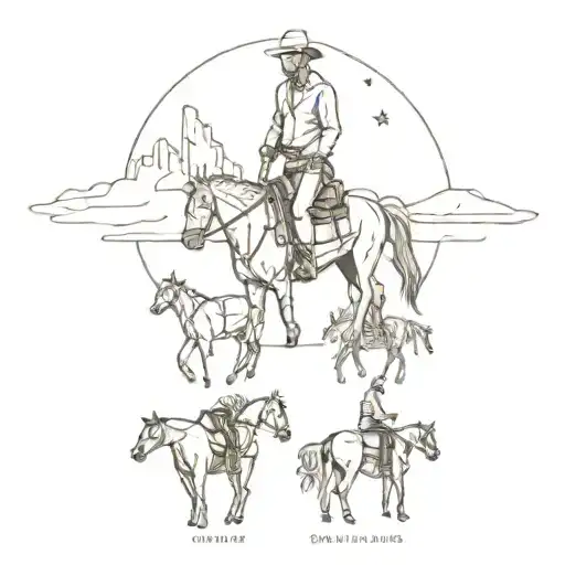 cowboys and dreamers tattoo design idea