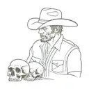 cowboys skull head and dreamers tattoo design idea