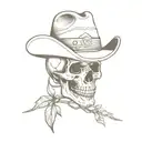 cowboys skull head and dreamers tattoo design idea