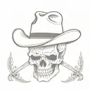 cowboys skull head and dreamers tattoo design idea