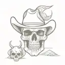 cowboys skull head and dreamers tattoo design idea