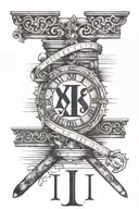 Roman numerals stacked on top of each other. 10 20 13 tattoo design idea