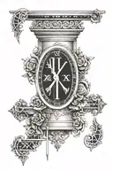 Roman numerals stacked on top of each other. 10 20 13 tattoo design idea