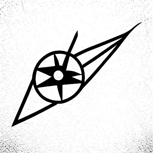 compass and An arrow tattoo design idea