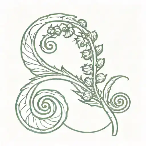 fiddlehead fern tattoo design idea