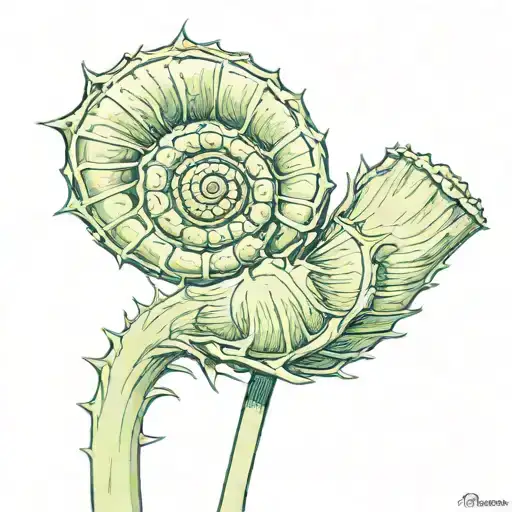 fiddlehead fern bud tattoo design idea