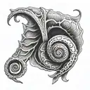 fiddlehead fern bud tattoo design idea