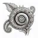 fiddlehead fern bud tattoo design idea
