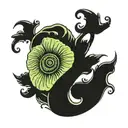 fiddlehead fern tattoo design idea