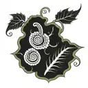 fiddlehead fern tattoo design idea