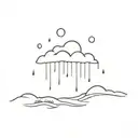 rain and thunder storm tattoo design idea
