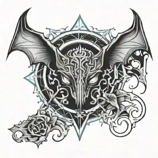cybers sigil Bat tattoo design idea
