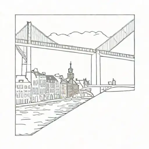 amsterdam bridge spanning across tattoo design idea