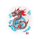 Dragon gladiator fire tattoo design idea