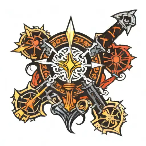 Kingdom hearts keyblade tattoo design idea