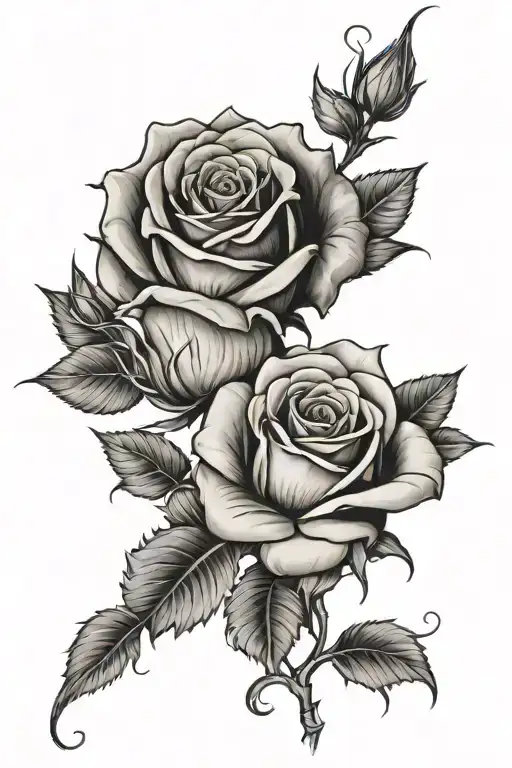 yellow rose with throns wrapping around those tattoo design idea