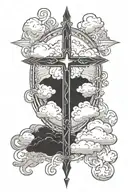 proverbs 16:3, cross and clouds surrounding tattoo design idea