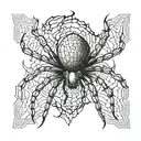 A hentai-inspired design featuring a spider in a blackwork style tattoo design idea