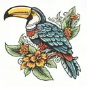 toucan mayan tattoo design idea