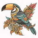 toucan mayan tattoo design idea