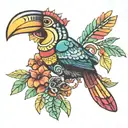 toucan mayan tattoo design idea