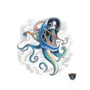 giant squid attacking the nautilus from 20,000 leagues under the sea tattoo design idea
