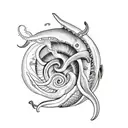 giant squid attacking the nautilus from 20,000 leagues under the sea tattoo design idea