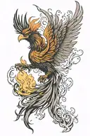 phoenix rising from the ashes tattoo design idea