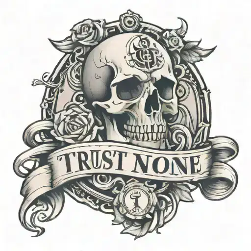 trust no one ,money tattoo design idea