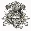 trust no one ,money tattoo design idea