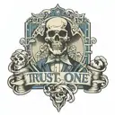 trust no one ,money tattoo design idea