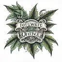 to write  Trust no one , in the background among o  money and  cannabis leaf tattoo design idea