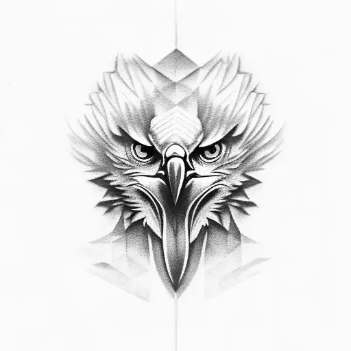 Fierce eagle head face on tattoo design idea