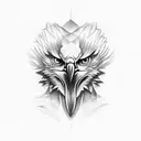 Fierce eagle head face on tattoo design idea