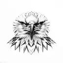 Fierce eagle head face on tattoo design idea