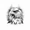 Fierce eagle head face on tattoo design idea