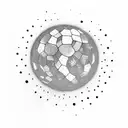 a disco ball that's also a moon in black and white tattoo design idea