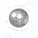 a disco ball that's also a moon in black and white tattoo design idea