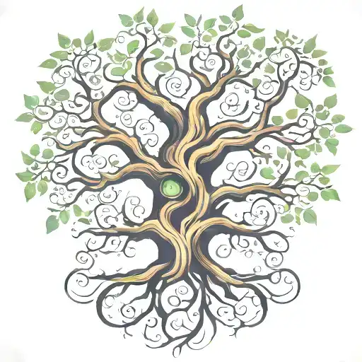 family tree for 5 family members intertwined tattoo design idea